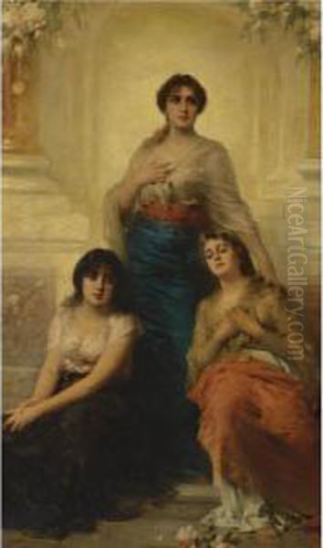 Three Beauties Oil Painting by Nathaniel Sichel