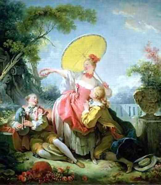 The Musical Contest Oil Painting by Jean-Honore Fragonard