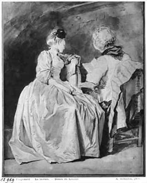 Reading Oil Painting by Jean-Honore Fragonard