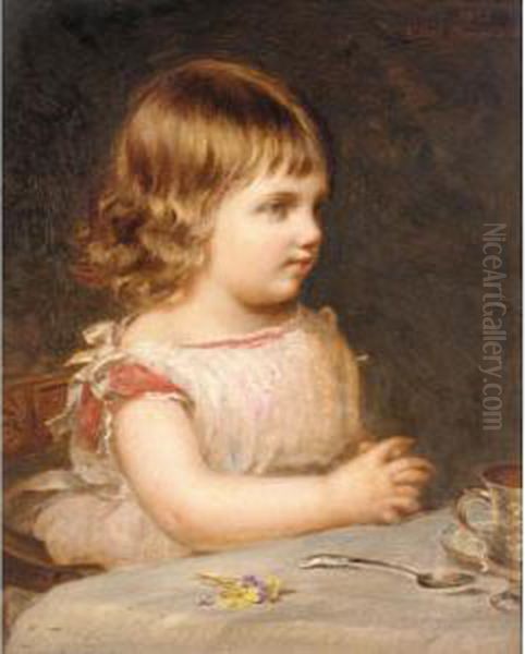 Portrait Of Ethel Marion Sidley Oil Painting by Samuel Sidley