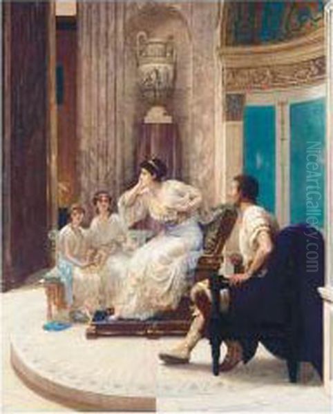 In A Roman Room Oil Painting by Herbert Sidney