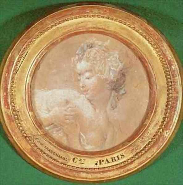 Young Girl Squeezing her Breast Oil Painting by Jean-Honore Fragonard