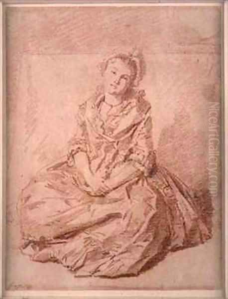 Seated Girl Oil Painting by Jean-Honore Fragonard