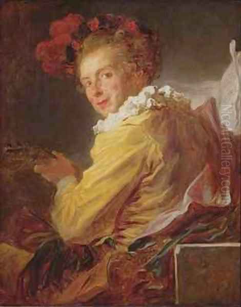 Music a portrait of Monsieur de la Breteche brother of the Abbot of Saint Non Oil Painting by Jean-Honore Fragonard