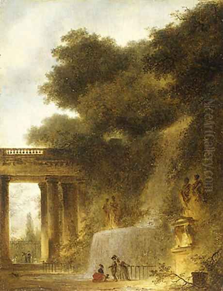 The Cascade probably 1773 Oil Painting by Jean-Honore Fragonard