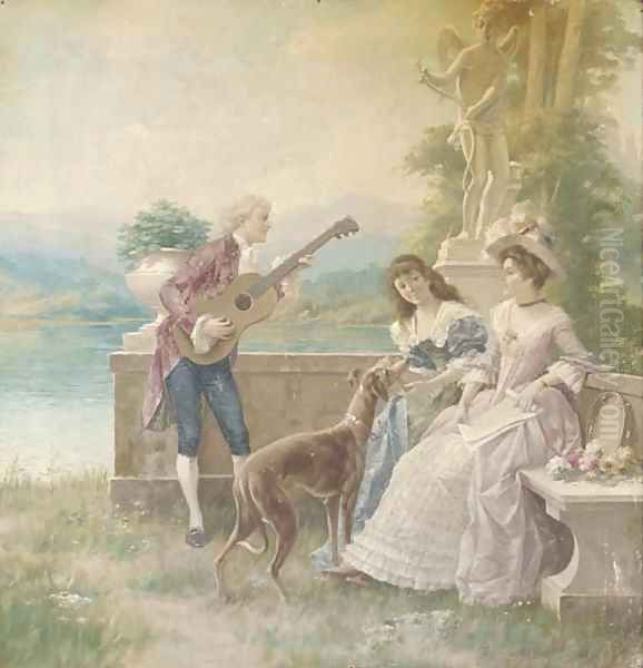 The serenade Oil Painting by Jean-Honore Fragonard