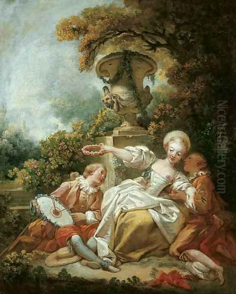 La coquette fixee ('The Fascinated Coquette') Oil Painting by Jean-Honore Fragonard