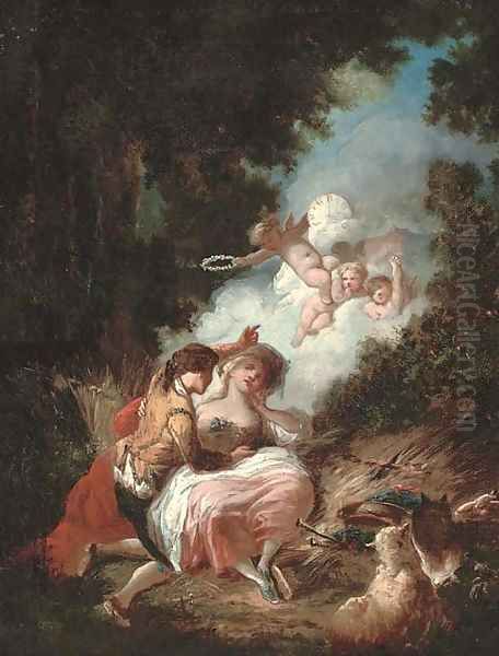 The crowning of love Oil Painting by Jean-Honore Fragonard