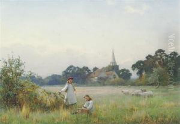 The Blackberry Pickers Oil Painting by Benjamin D. Sigmund