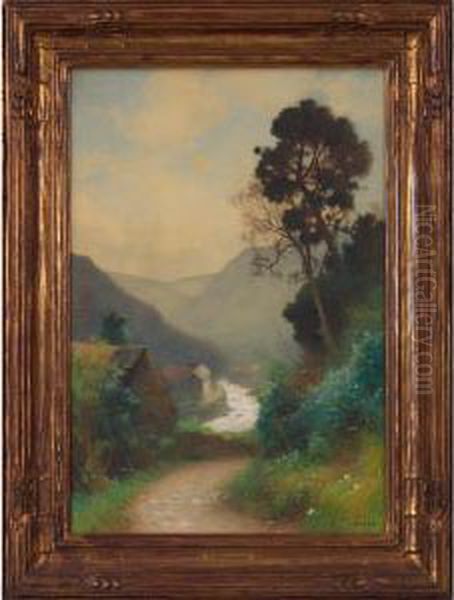 On The River Lyn, Lynmouth, North Devon Oil Painting by Benjamin D. Sigmund