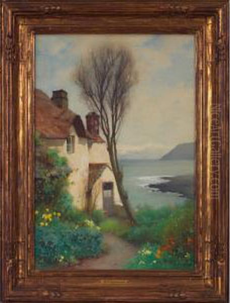 Shelley Cottage, Lynmouth, North Devon Oil Painting by Benjamin D. Sigmund