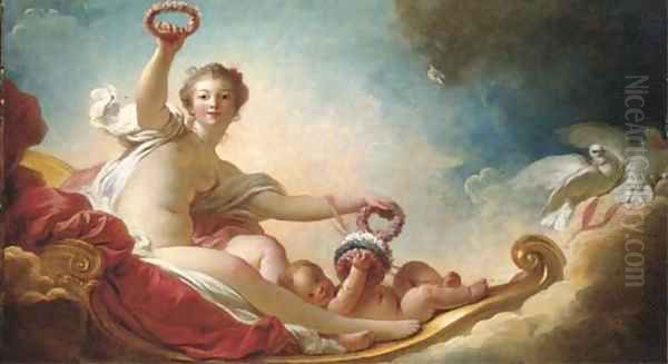 Venus crowning Love, or 'Le Jour' Oil Painting by Jean-Honore Fragonard