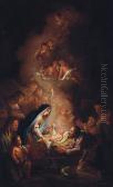 The Adoration Of The Shepherds Oil Painting by Franz Sigrist