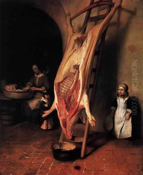 The Slaughtered Pig Oil Painting by Barent Fabritius