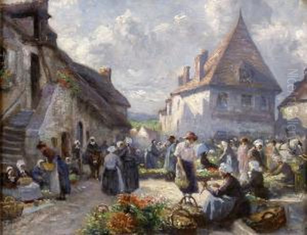 Scene De Marche Oil Painting by Max Silbert