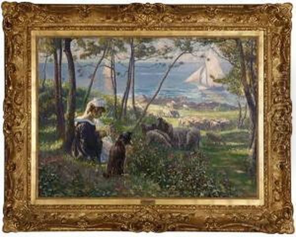 Afternoon By The Sea Oil Painting by Max Silbert