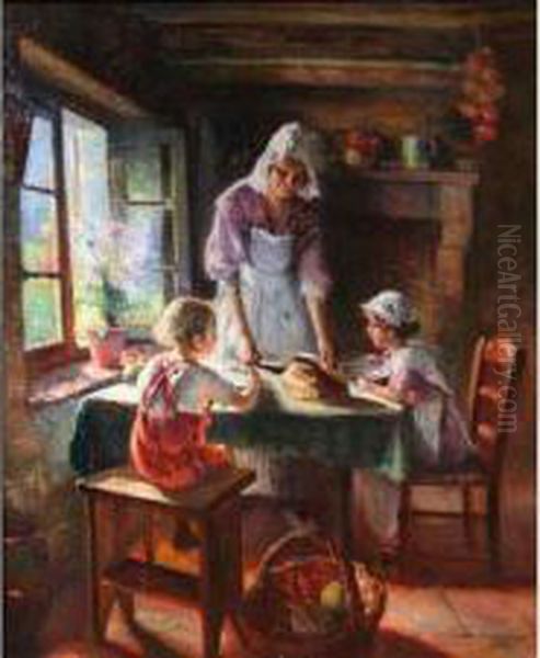 Le Gouter Des Enfants Oil Painting by Max Silbert