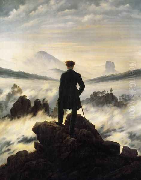 The Wanderer above the Mists 1817-18 Oil Painting by Caspar David Friedrich