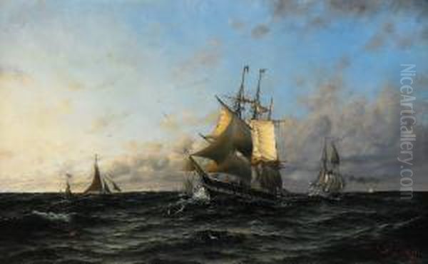 Klass Kanonbat Av Typ Urd Oil Painting by Af Herman Sillen