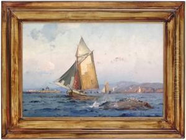 Fiskebat I Inloppet Till Goteborg Oil Painting by Af Herman Sillen