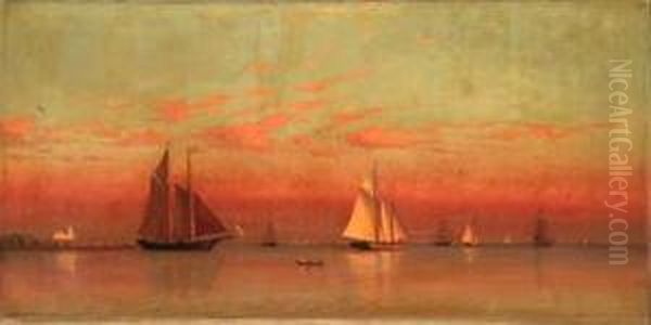 Evening In Gloucester Harbor Oil Painting by Francis Augustus Silva