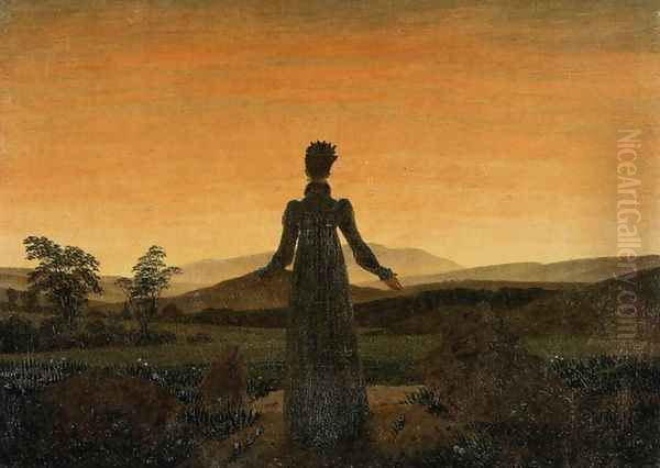 Woman before the Rising Sun (Woman before the Setting Sun) 1818-20 Oil Painting by Caspar David Friedrich