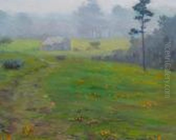 Poppy Hill In Fog Oil Painting by William Posey Silva