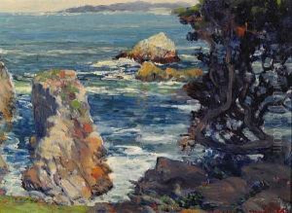 A Foggy Day, Pt. Lobos Oil Painting by William Posey Silva