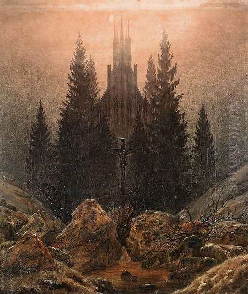 The Cross on the Mountain, Kunstmuseum at Dusseldorf Oil Painting by Caspar David Friedrich