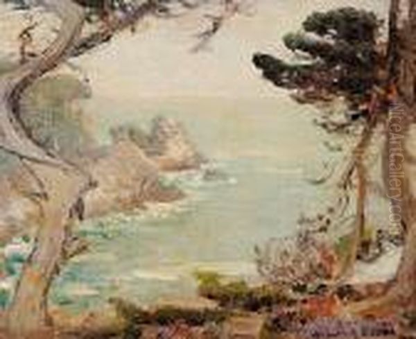 Grey Day Point Lobos Oil Painting by William Posey Silva