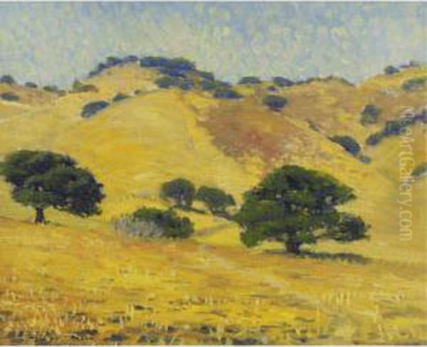 The Golden Hills Of California Oil Painting by William Posey Silva