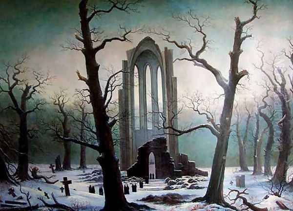 Cementery Oil Painting by Caspar David Friedrich