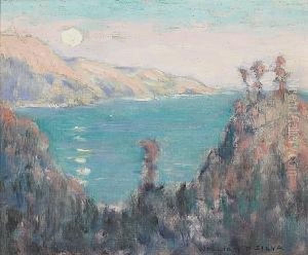 Moonrise, Big Sur Oil Painting by William Posey Silva