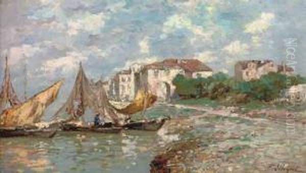 Pellestrina Muhia, Near Venice Oil Painting by Ferdinando Silvani