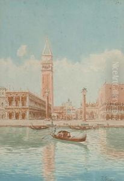 Piazza San Marco, Venice Oil Painting by Ferdinando Silvani