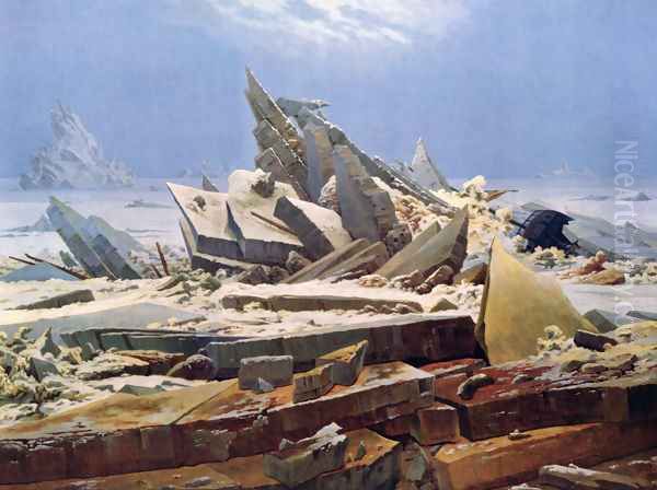 Polar sea (The destroyed hope) Oil Painting by Caspar David Friedrich