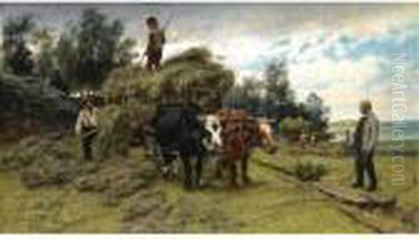 The Harvest Oil Painting by Jacob Johan Silven