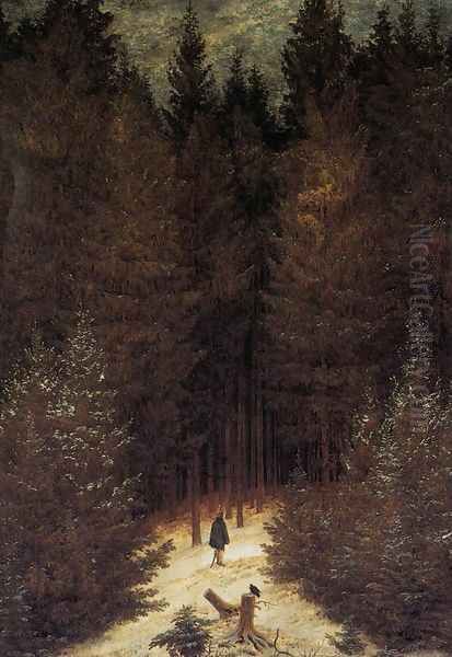 The Chasseur in the Forest 1814 Oil Painting by Caspar David Friedrich