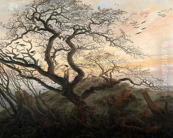 The Tree of Crows c. 1822 Oil Painting by Caspar David Friedrich