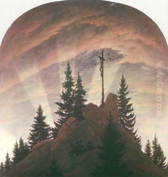 The Cross In The Mountains (Tetschen Altar) 1808 Oil Painting by Caspar David Friedrich