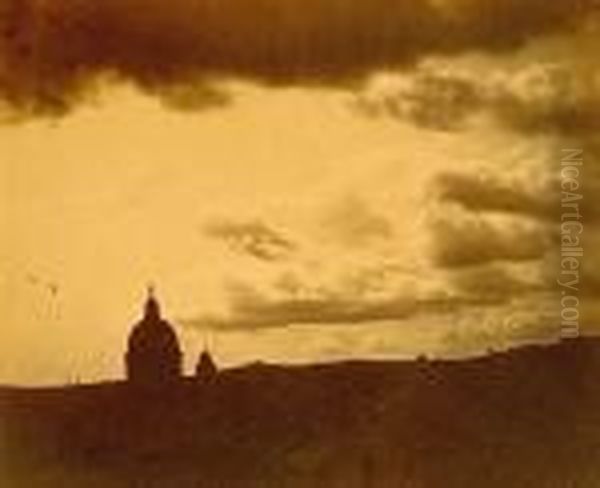 Ciel De Rome, Circa 1865 Oil Painting by Carlo Baldassare Simelli