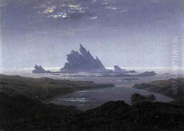 Rocky Reef on the Sea Shore c.1824 Oil Painting by Caspar David Friedrich