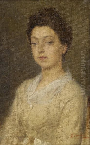 Ragazza In Bianco Oil Painting by Filadelfo Simi