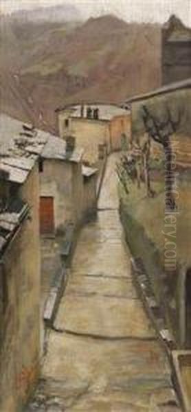 Villagelane Oil Painting by Filadelfo Simi