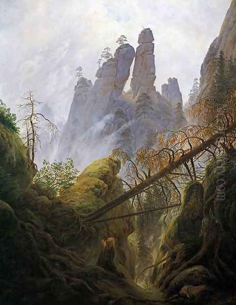 Rocky Ravine 1822-23 Oil Painting by Caspar David Friedrich