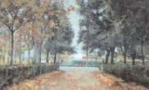 Viale Alberato Oil Painting by Filadelfo Simi