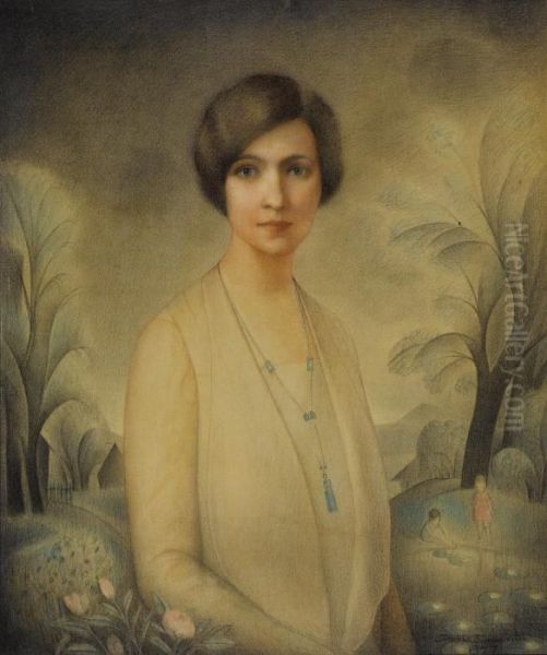 Portrait Of A Lady Oil Painting by Simkha Simkhovitch