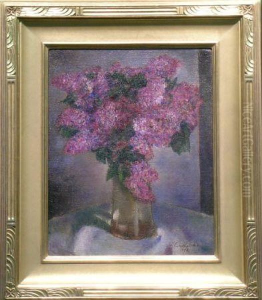 Lilacs Oil Painting by Simkha Simkhovitch