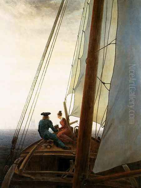 On the Sailing Boat c. 1819 Oil Painting by Caspar David Friedrich