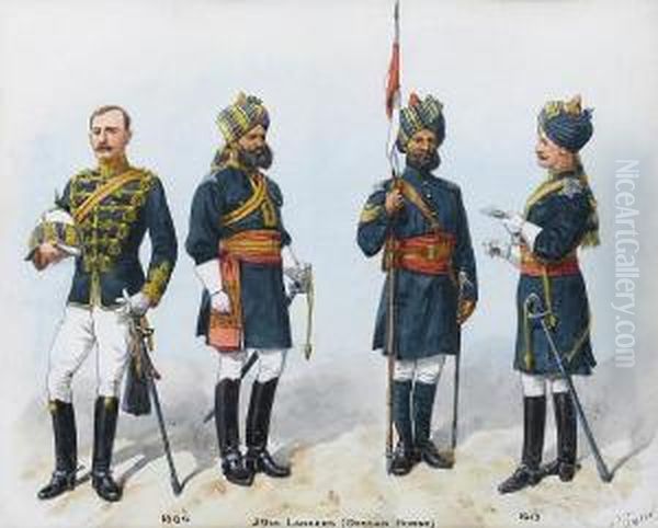 43rd Erinpura Regiment Oil Painting by Richard Simkin